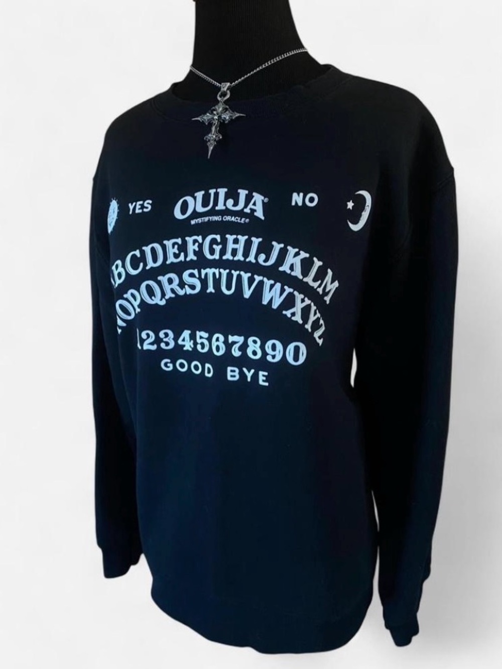 Ouija Black & White Graphic Crewneck Sweater